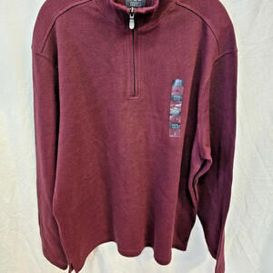 Joe Joseph Abound L Retro Minimalist‎ NWT 90's Burgundy Sweater 1/4 Zip Knit